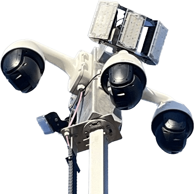 mobile Videoüberwachung - mit 2 Kameras, Lautsprecher und Infrarotscheinwerfer